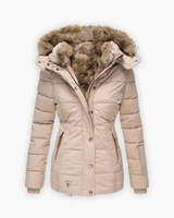 Friederike | Steppjacke mit Fellfutter – Khaki