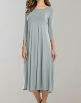 Inez – Edles Leichtes Midikleid – Grau