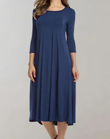 Inez – Edles Leichtes Midikleid – Marineblau