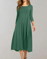 Inez – Edles Leichtes Midikleid – Grün