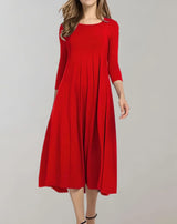 Inez – Edles Leichtes Midikleid – Rot