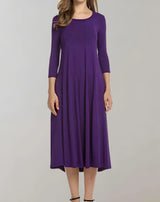 Inez – Edles Leichtes Midikleid – Lila