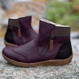 Kirsti – hochwertige lederschuhe mit futter für den winter – Lila