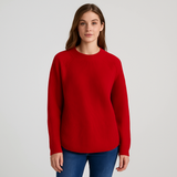 Klara | Rundhals-Strickpullover – Rot