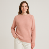 Klara | Rundhals-Strickpullover – Zartrosa