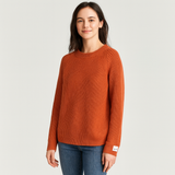 Klara | Rundhals-Strickpullover – Orange