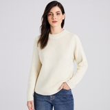 Klara | Rundhals-Strickpullover – Creme