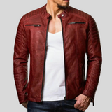 Klassische Herrenjacke Im Bikerstil - Janis – Rot