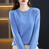 Daniela | Klassischer warmer Baumwollpullover – Blau