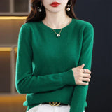 Daniela | Klassischer warmer Baumwollpullover – Dunkelgrün