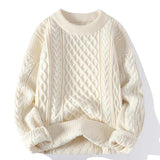 Klassischer Pullover mit Kabelstrick für Eleganz – Beige