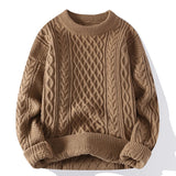 Klassischer Pullover mit Kabelstrick für Eleganz – Braun