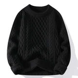 Klassischer Pullover mit Kabelstrick für Eleganz – Schwarz