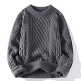 Klassischer Pullover mit Kabelstrick für Eleganz – Grau