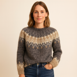 Klassischer Rundhalspullover - Xenia – Grau