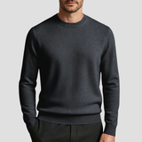 Klassischer Rundkragen-Pullover - Ludwig – Dunkelgrau