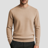 Klassischer Rundkragen-Pullover - Ludwig – Beige