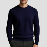 Klassischer Rundkragen-Pullover - Ludwig – Dunkelblau