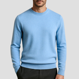 Klassischer Rundkragen-Pullover - Ludwig – Hellblau