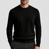 Klassischer Rundkragen-Pullover - Ludwig – Schwarz