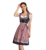 Sarah | Klassisches traditionelles Kleid mit Schürze – Blau / Rot