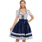 Sarah | Klassisches traditionelles Kleid mit Schürze – Blau