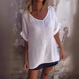 Klaudia | Elegantes zeitloses Top – Weiß