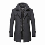 Leonard | Klassischer Winter Wollmantel für Herren – Grau