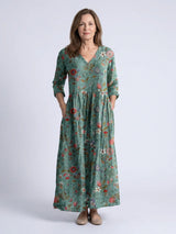 Meriana – Prämie Maxi Kleid Mit Blumenmuster – Grün