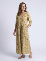 Meriana – Prämie Maxi Kleid Mit Blumenmuster – Gelb