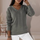 Flachstrickpullover für Damen | Perfekt für alle Jahreszeiten – Grau