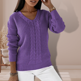 Flachstrickpullover für Damen | Perfekt für alle Jahreszeiten – Lila