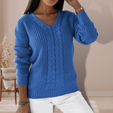 Flachstrickpullover für Damen | Perfekt für alle Jahreszeiten – Blau