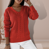 Flachstrickpullover für Damen | Perfekt für alle Jahreszeiten – Rot