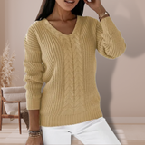 Flachstrickpullover für Damen | Perfekt für alle Jahreszeiten – Gelb