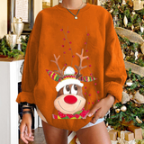Kuscheliger damenpullover mit rentier-design – Orange