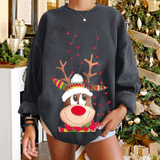Kuscheliger damenpullover mit rentier-design – Grau