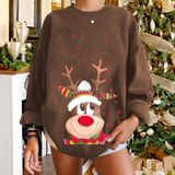 Kuscheliger damenpullover mit rentier-design – Braun