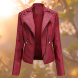 DEBY- Die stylische und einzigartige Lederjacke – Rot