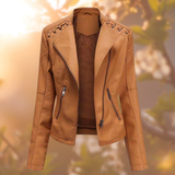 DEBY- Die stylische und einzigartige Lederjacke – Hellbraun