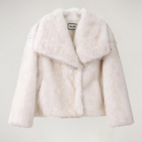 Kunstpelzjacke - kurz - warm - kunstpelzjacke - wintermäntel und jacken für frauen – Creme Wit