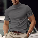 Kurzarm-Rollkragen-Shirt - Riccardo – Grau