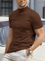 Kurzarm-Rollkragen-Shirt - Riccardo – Braun