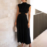 Amelia - Elegantes ärmelloses kleid – Schwarz