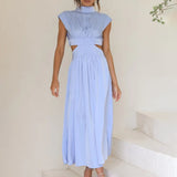 Amelia - Elegantes ärmelloses kleid – Himmel