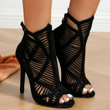 Genovefa | Herbstmode Vielseitige Damensandalen – Schwarz