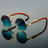 RetroShade – Ovale Metall-Sonnenbrille für Herren – Grün