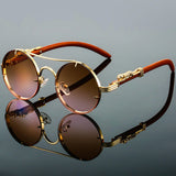 RetroShade – Ovale Metall-Sonnenbrille für Herren – Braun