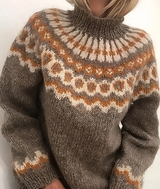 Kuscheliger rollkragenpullover für damen aus isländischer wolle – Grün