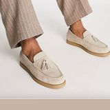 Gibson - Herren Lederslipper – Cremeweiß